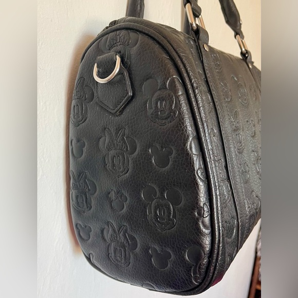 Loungefly Black Mickey & Minnie Embossed Satchel - Picture 3 of 7